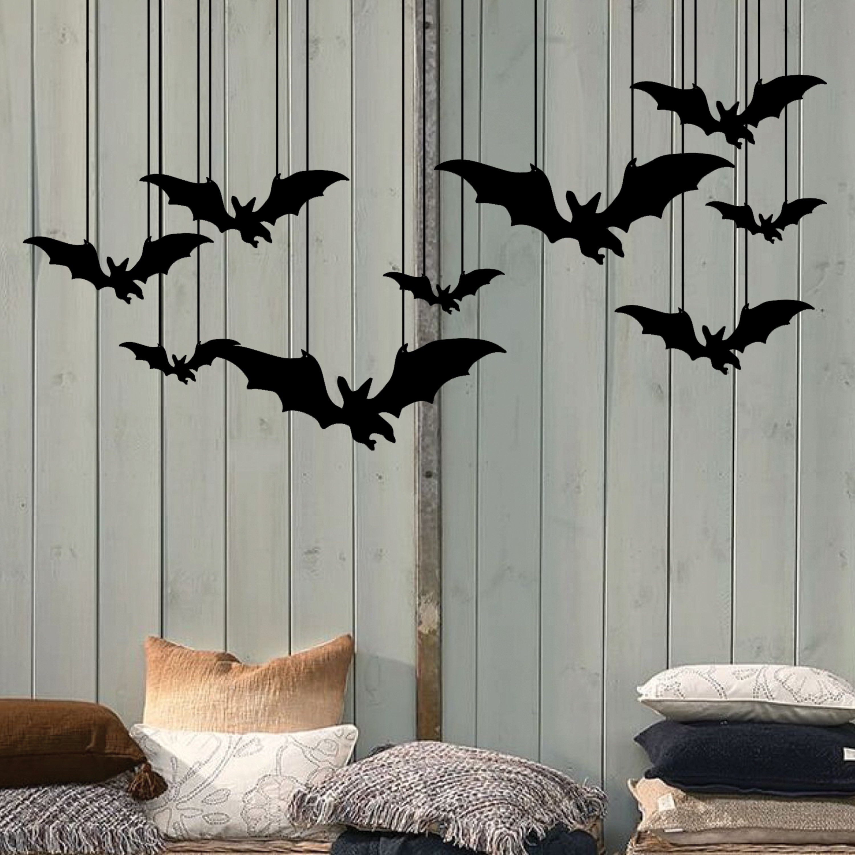 Metal Hanging Bats, Halloween Decor, Indoor Outdoor Ornament - Etsy
