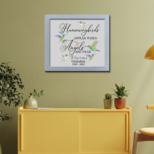 Personalized Memorial Metal Sign - Memorial Gift Idea - When Hummingbirds Appear A Loved One Is Near