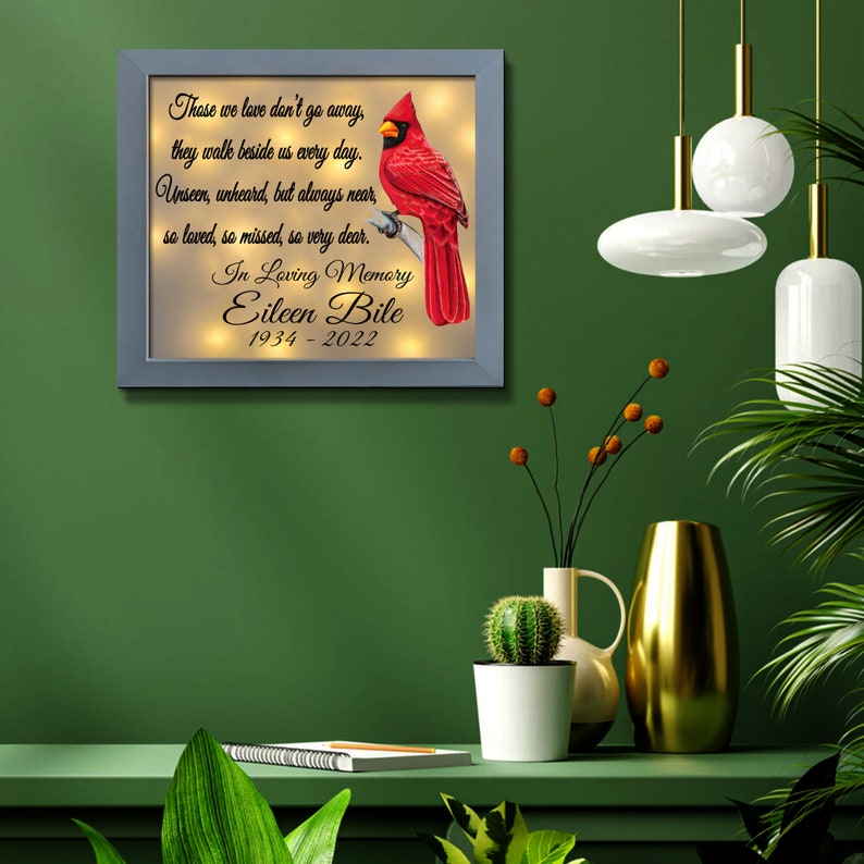 Photo Frame Memory Cardinal Personalized Cardinal Memorial Shadow Box, Remembrance Keepsake - Etsy