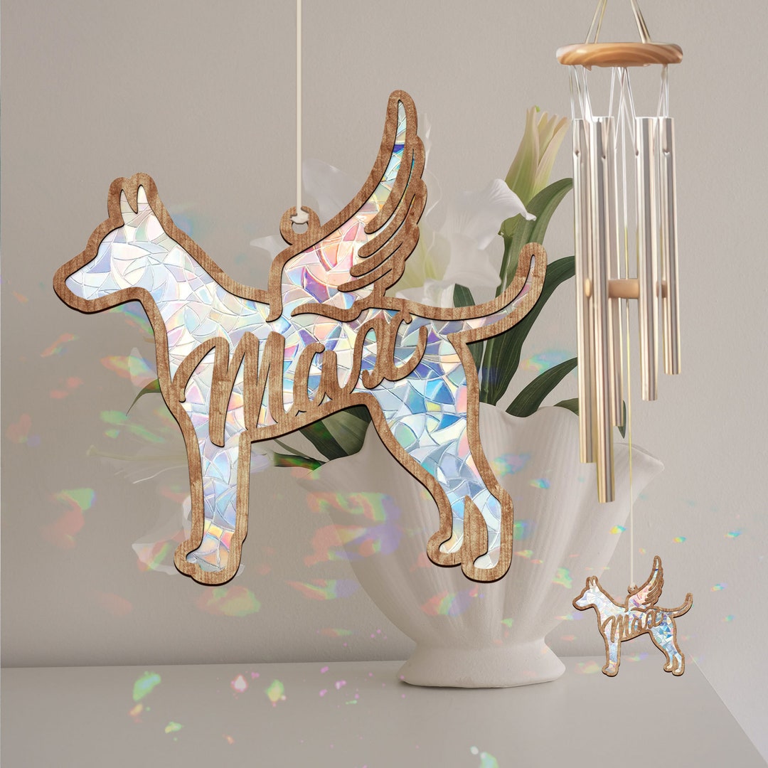 Personalized Stained Wind Chime, in Loving Memory Of, American Hairless