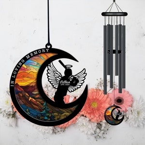 Personalized Stained Wind Chime, Playing Baseball In Heaven, Baseball Player Loss, Memorial Suncatcher, Dad Loss, Father&#39;s Day Gift