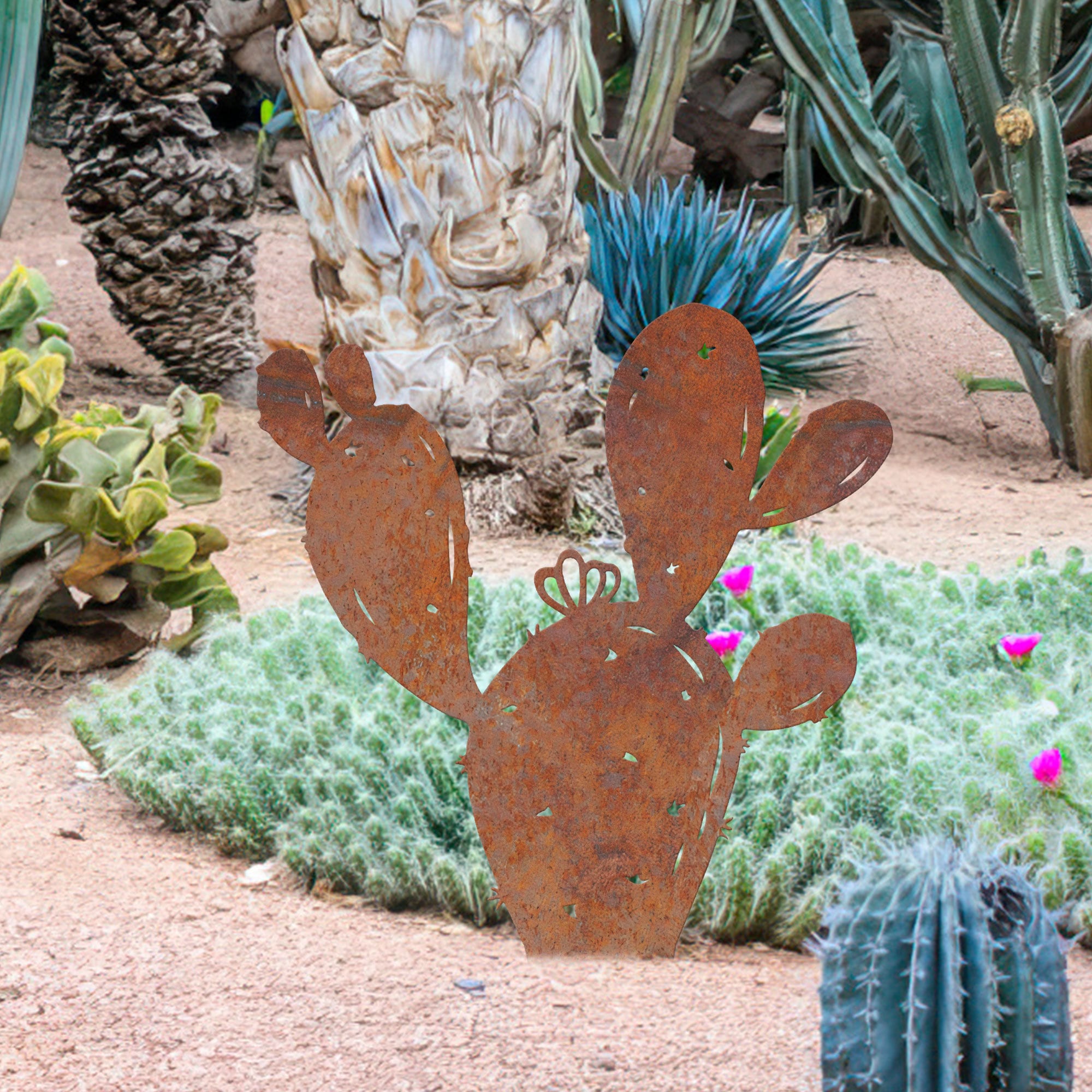 Metal Prickly Pear Cactus Yard Art, Metal Cactus, Rusty Desert Garden  Stake, Southwest Yard Art, Outdoor Decoration, Cactus Yard Decor - Etsy
