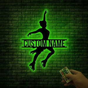 Custom Figure Skating Sign, Metal Wall With LED Light, Skater Gift, Gift For Her, Women Cave Decor, Game Room Decor, Wall Hanger