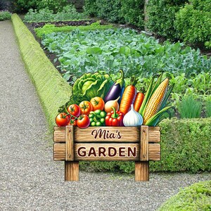 Custom Vegetables Garden Stake, Personalized Metal Garden Sign With Stake, Metal Yard Art, Lawn Signs, Gift for Gardener, Garden Decor
