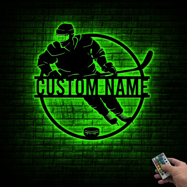 Custom Hockey Sign Led Light Etsy