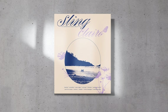 clairo - sling (digital download poster), room decor, clairo sling album merch