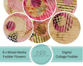 DIGITAL FLORAL FODDER Mixed Media Download, Printable Art Journaling handmade paper crafts scrapbooking Junk Journal Collage