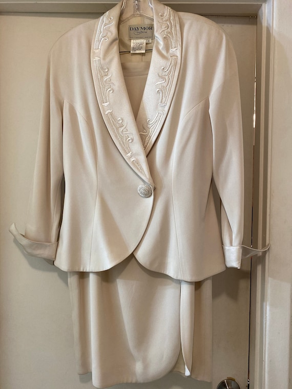 Vintage Daymor Couture Suit, Beaded Accents,Tulip… - image 1