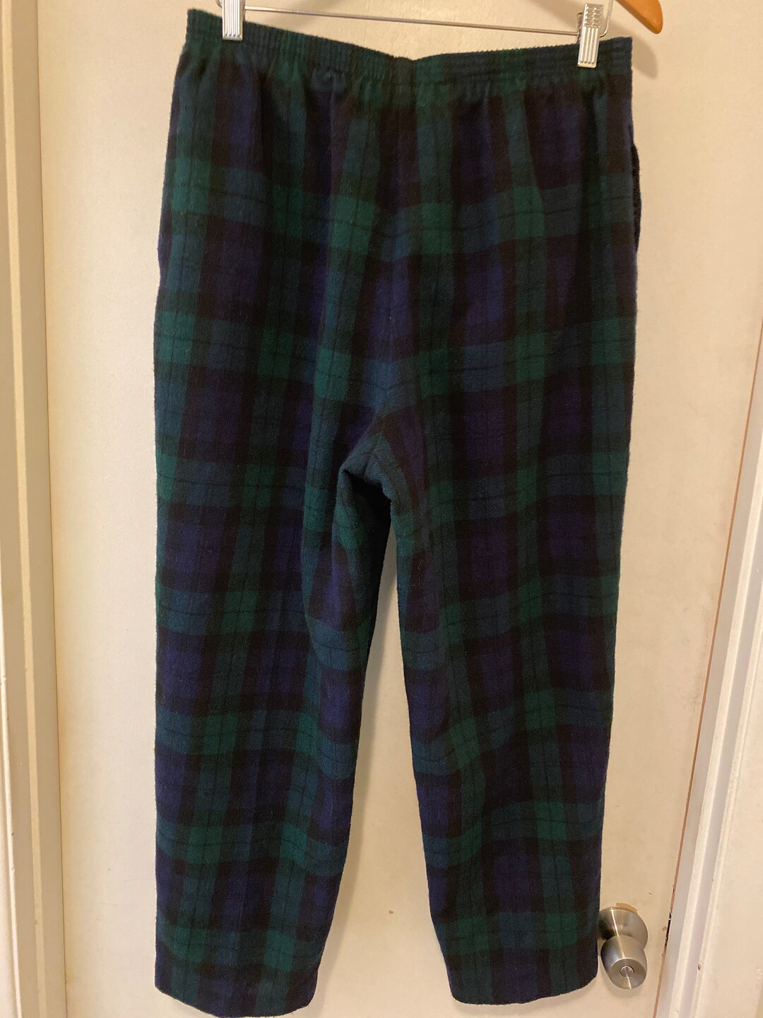 Appleseeds Black Watch Plaid Pull On Wool Mix Pants Petite Etsy