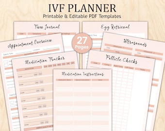 IVF planner pink, fertility journey planner, IVF treatment organizer, pink fertility planner, in vitro fertilization tracker IVF appointment