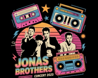Diseños PNG de los Jonas Brothers, PNG vintage de los Jonas Brothers, Gira de los Jonas Brothers, Concierto 2023, Regalo unisex retro, Archivos retro de los Jonas Brothers de los 90