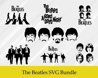 Paquete SVG de The Beatles - Svg Png Dxf Eps Pdf - Archivo de corte para Cricut - Descargas instantáneas - Obras de arte imprimibles - Calcomanías para camisetas DIY