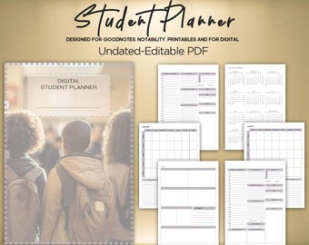 student planner printable bundle academic planner school planner study organizer homework planner daily planner for students college planner