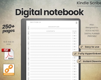 Kindle Scribe Notebook Template Monats- und Tagesplaner Vielseitige Kindle Scribe Notebook Template für mühelose Organisation und Produktion