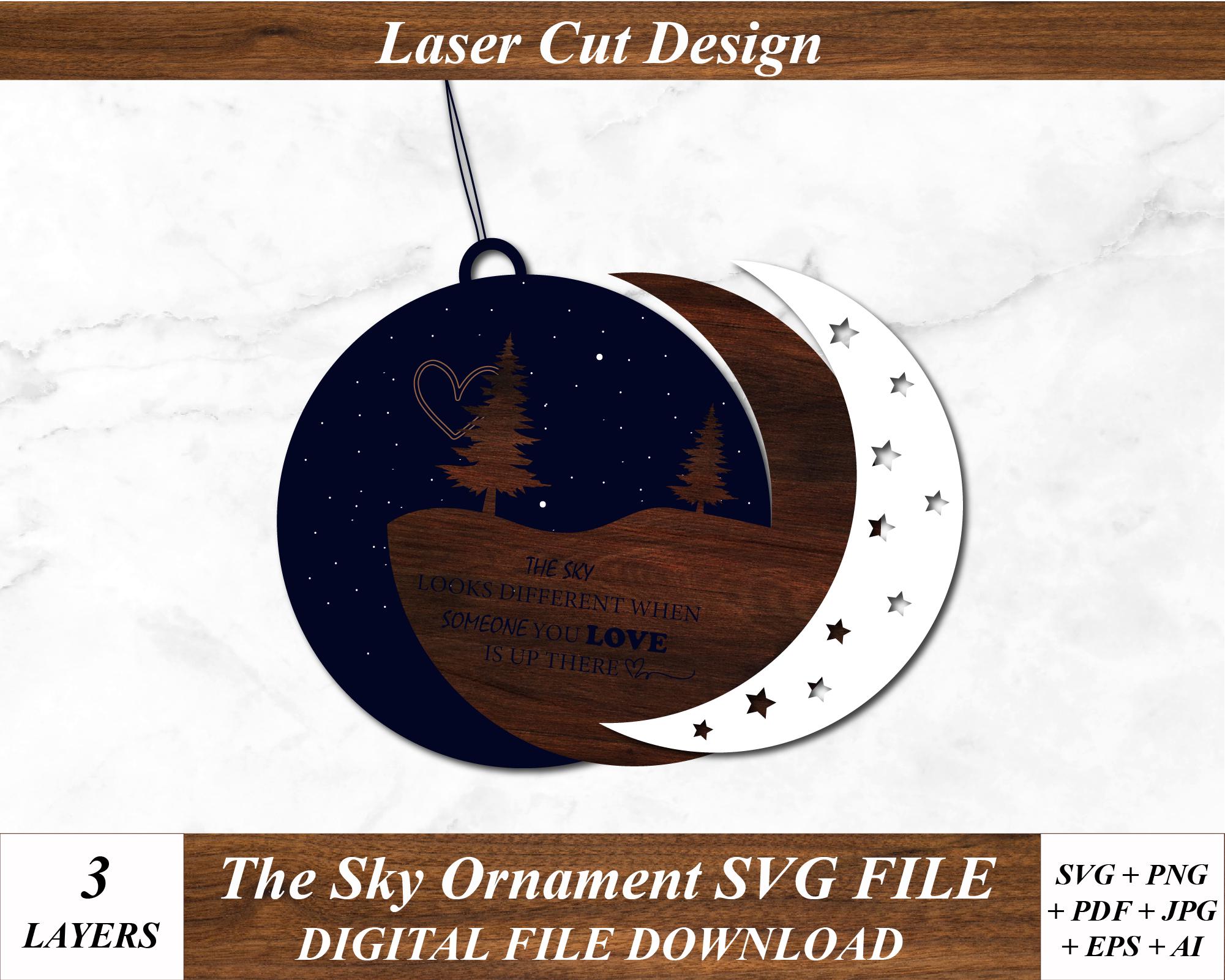 The Sky Looks Different Svg, Memorial Ornament Svg Remembrance Ornament ...