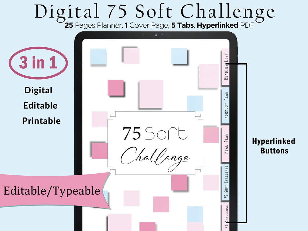 75 Soft Challenge Printable, 75 Soft Tracker, 75 Soft Printable, 75 ...