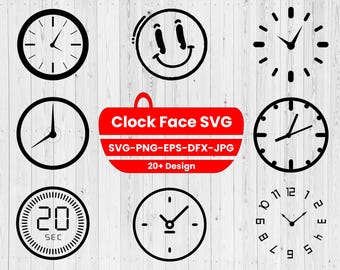 Clock Face SVG Bundle, Clock Svg, Clock Numbers Svg, Roman Numeral Clock, Clock Face Clipart, Clock Face Template, Silhouette Cricut Cut Svg