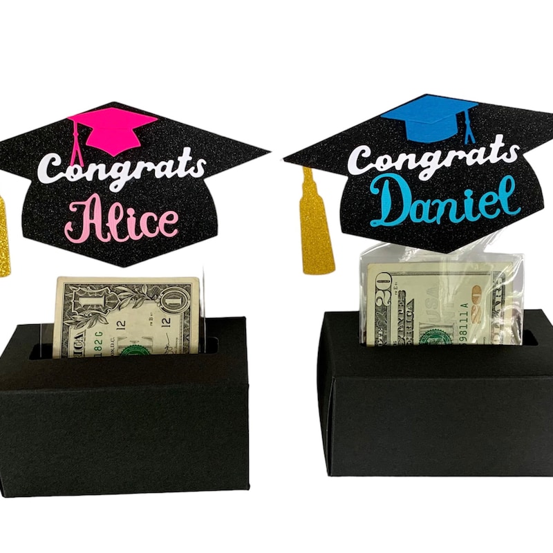 🎁BUY 2 FREE SHIPPING🎁 Personalized Graduation Money Gift Box, Cash Gift Box, Money Pull Up Gift Box