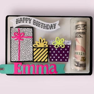 Personalized birthday Money Gift box, Cash Gift Box,