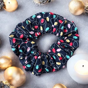 Christmas Lights Scrunchie Handmade