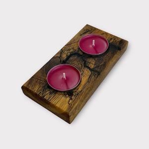 Candlestick candle holder wood Lichtenberg figures candlestick senna wood lantern tealights gift tealight decoration candles tealight holder
