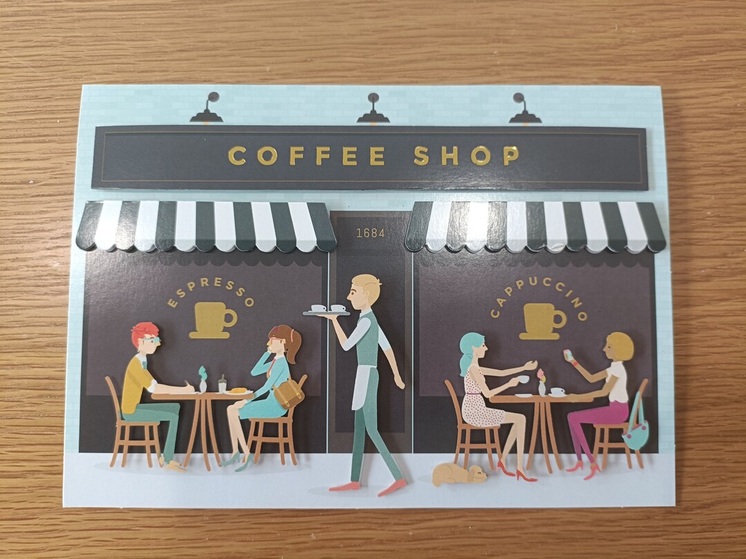 Tactile Braille Card for the Blind With Personalised Message Coffee