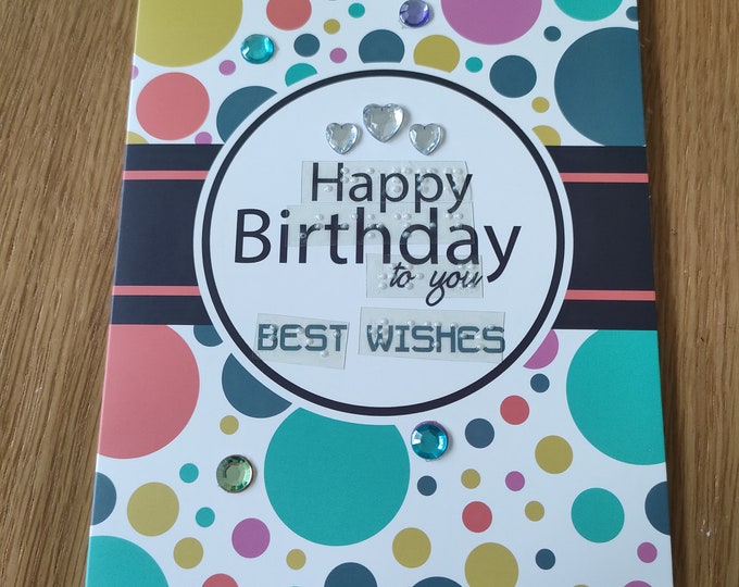 Tactile Braille Birthday Card With Personalised Message for the Blind