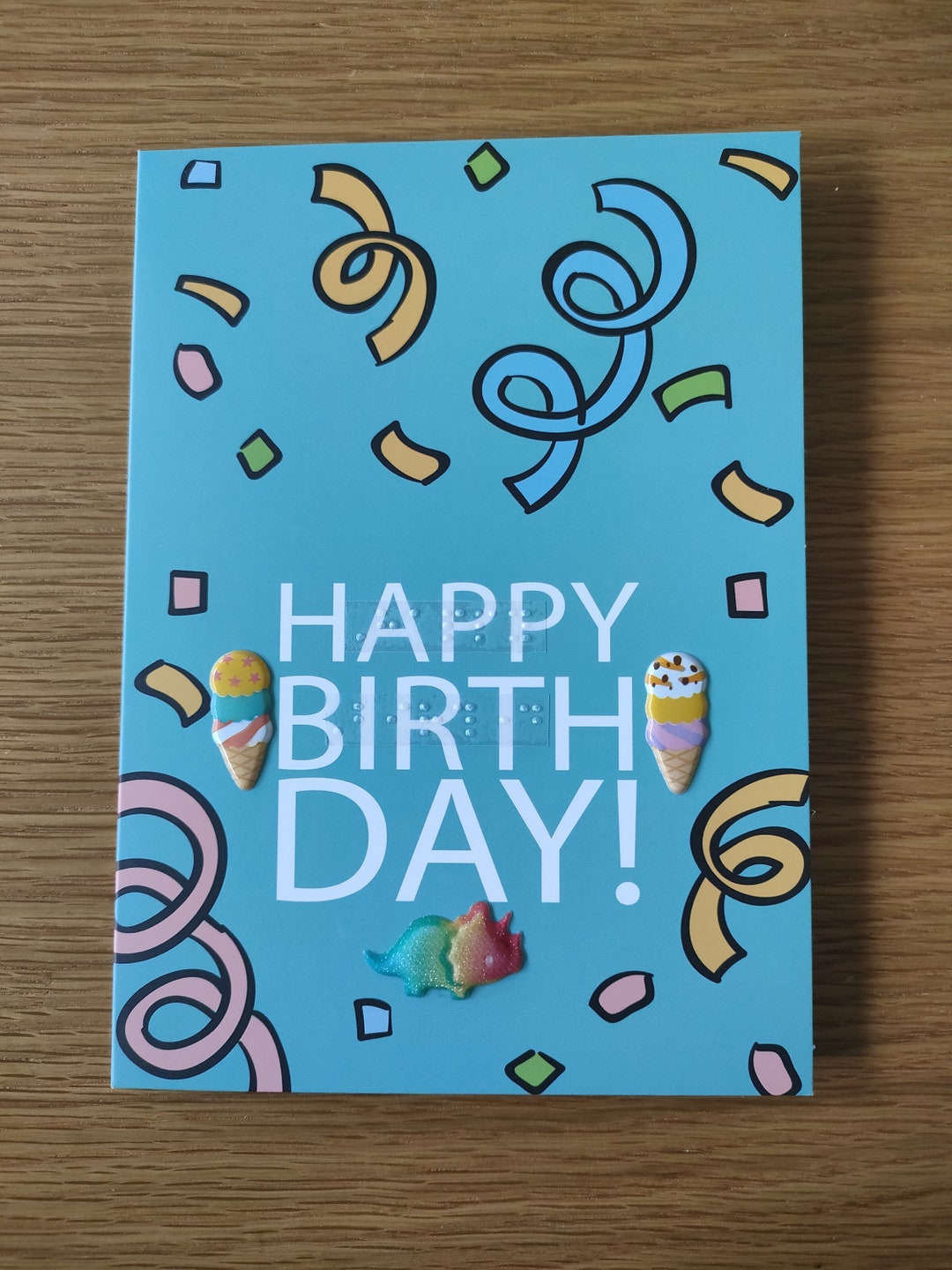 Braille Birthday Card With Personalised Message for the Blind Etsy