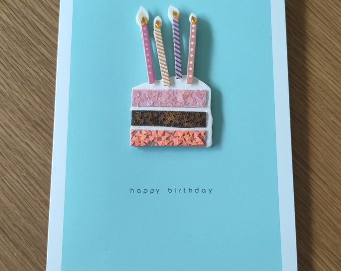 Tactile Braille Birthday Card for the Blind With Personalised Braille Message Tactile Slice of