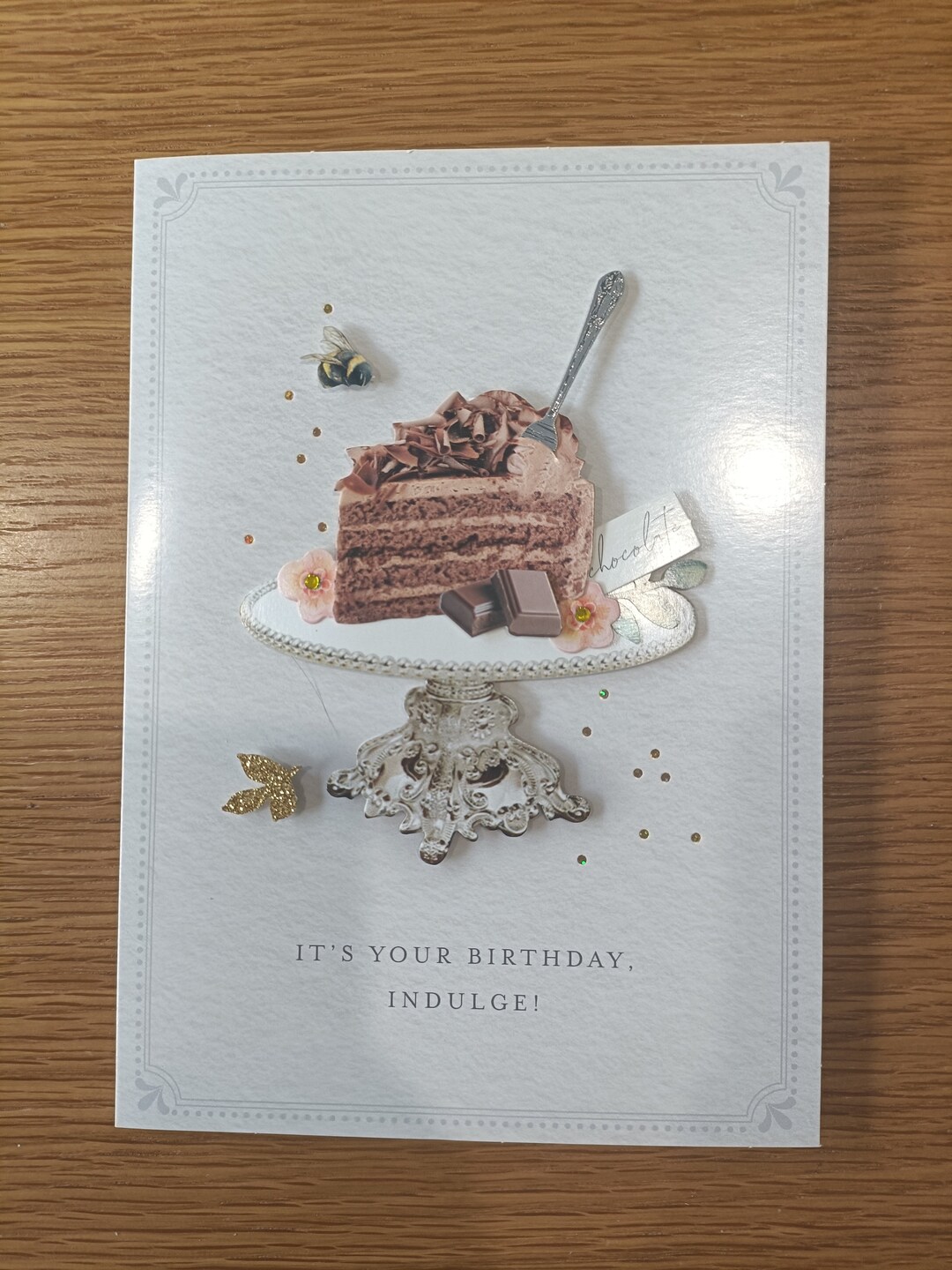 Braille Tactile Birthday Card Slice of Cake Design Braille Birthday Card, Large Print Birthday