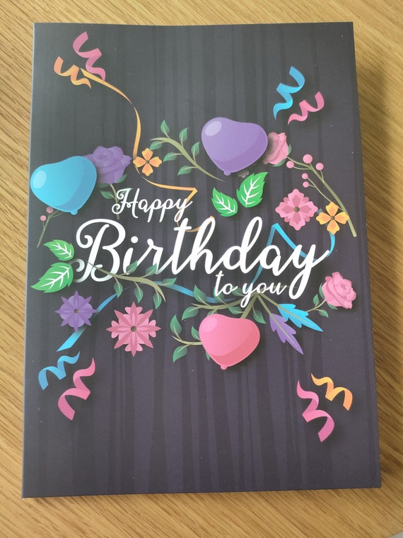 Braille Birthday Card With Personalised Message for the Blind Etsy