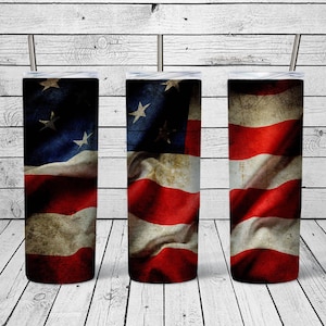 American Flag, USA, flag in wind, tumbler wrap design