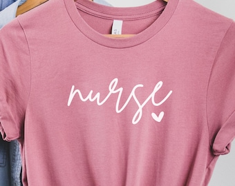 Nurse Heart Shirt, Nurse Shirt, Nurse Shirt Women, Nurse Gift Shirt, Nurse Tees, Nurse T-Shirts, Nurse Shirt Gift, Cute Nurse Typography Tee