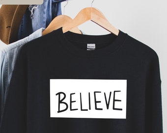 Sudadera Believe Sign / Sudadera de apoyo motivacional / Sudadera de vestuario / Sudadera de apoyo deportivo motivacional Sudadera Believe