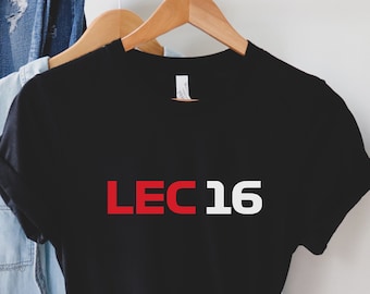Camiseta de Charles Leclerc para aficionados a la F1 / Equipo Ferrari / Camiseta de Fórmula 1 / Camiseta de F1 / LEC16 / Camiseta del equipo Ferrari / Regalo para él