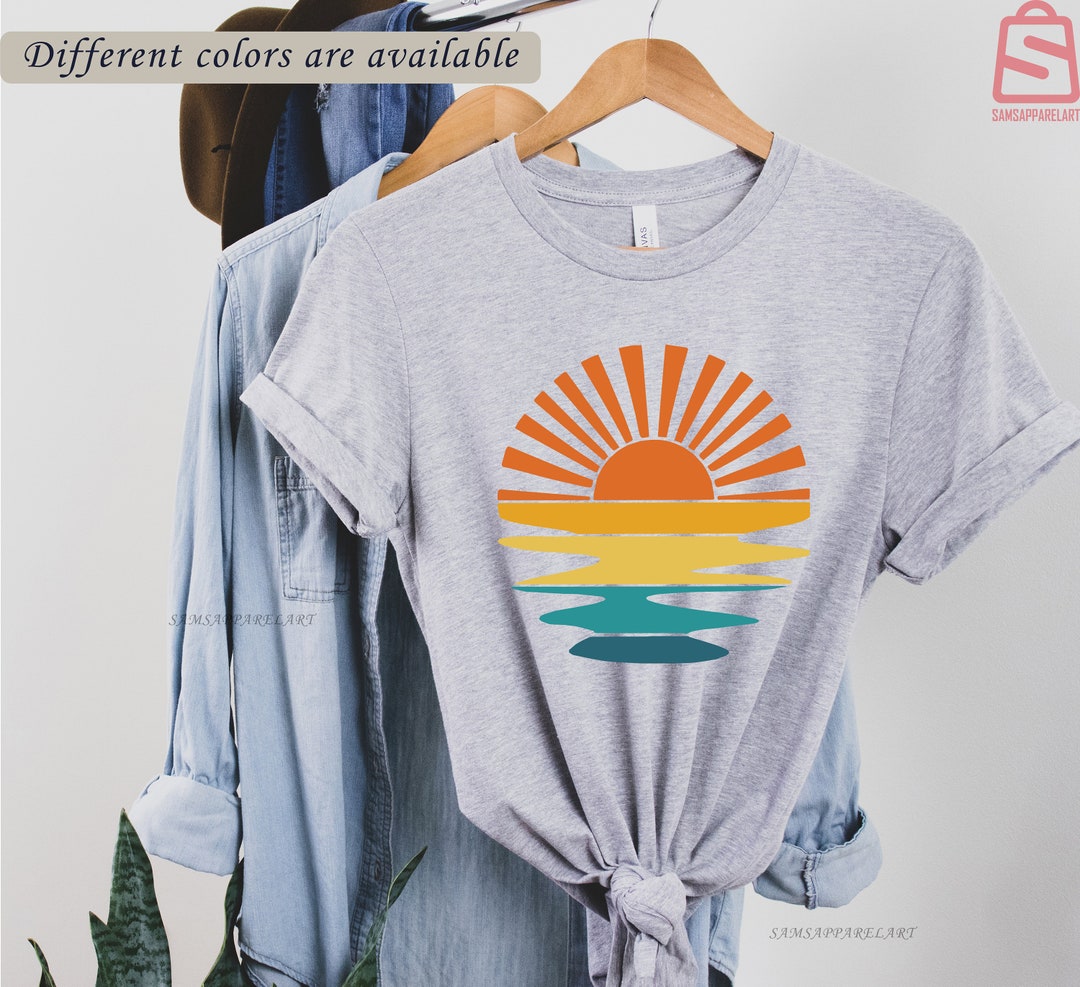 Sunset Riot Shirt Retro Sunset Rays Wavy Shirt | Sun Shirt | Retro Sunshine Shirt | Sun ...