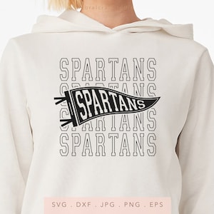Spartans Stacked Varsity Letters SVG PNG DXF Jpg Eps, Spartans Pennant Svg, Spartans Team Spirit Svg, Spartans Sublimation, Spartans Iron On