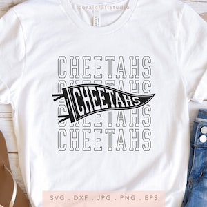 Cheetahs Stacked Varsity Letters SVG PNG DXF Jpg Eps, Cheetahs Pennant Svg, Cheetahs Team Spirit Svg, Cheetahs Sublimation, Cheetahs Iron On