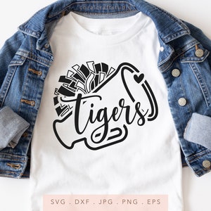 Tigers SVG DXF JPG Png Eps, Tigers Cheer Megaphone Svg, School Team Name Svg, School Team Spirit Svg, Cheer Megaphone Svg, Tigers Shirt Png