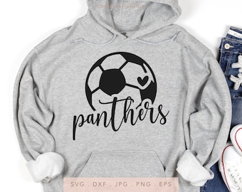 Panthers fotbollslag SVG, skolandan design (digital nedladdning)