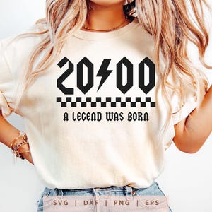 2000 Eine Legende wurde geboren SVG, Vintage 2000 Geburtstagsjahr Nummer Cricut, Rockin seit 2000 Schnittdatei, Bday Shirt Sublimationsgeschenk