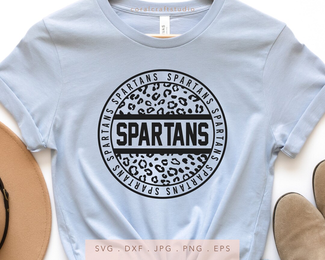 Spartans Leopard Print SVG PNG DXF Jpg Eps, Spartans School Mascot Svg ...