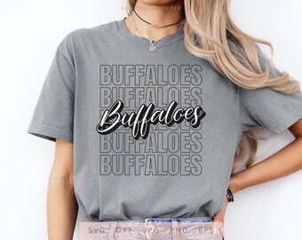 Buffaloes Mascot SVG, School Team Spirit Cut File (Digital Download)