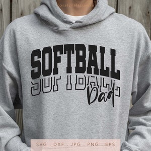 Softbol Papá SVG DXF JPG png eps, Letras Arched Varsity Sublimación de papá de Softbol, Hierro de papá de Softbol, Archivo de corte de papá de Softbol