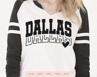 Böjd Dallas SVG, sublimeringsdesign (digital nedladdning)