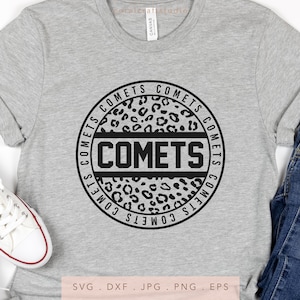 Comets Leopard Print SVG PNG DXF Jpg Eps, Comets School Mascot Svg, Comets Team Spirit Svg, Comets Sublimation, Comets Cut File