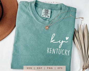 Kentucky KY svg, png, dxf, eps, Love Kentucky State Design Cricut, Trendy Kentucky KY Cut File, Kentucky KY Shirt Sublimation