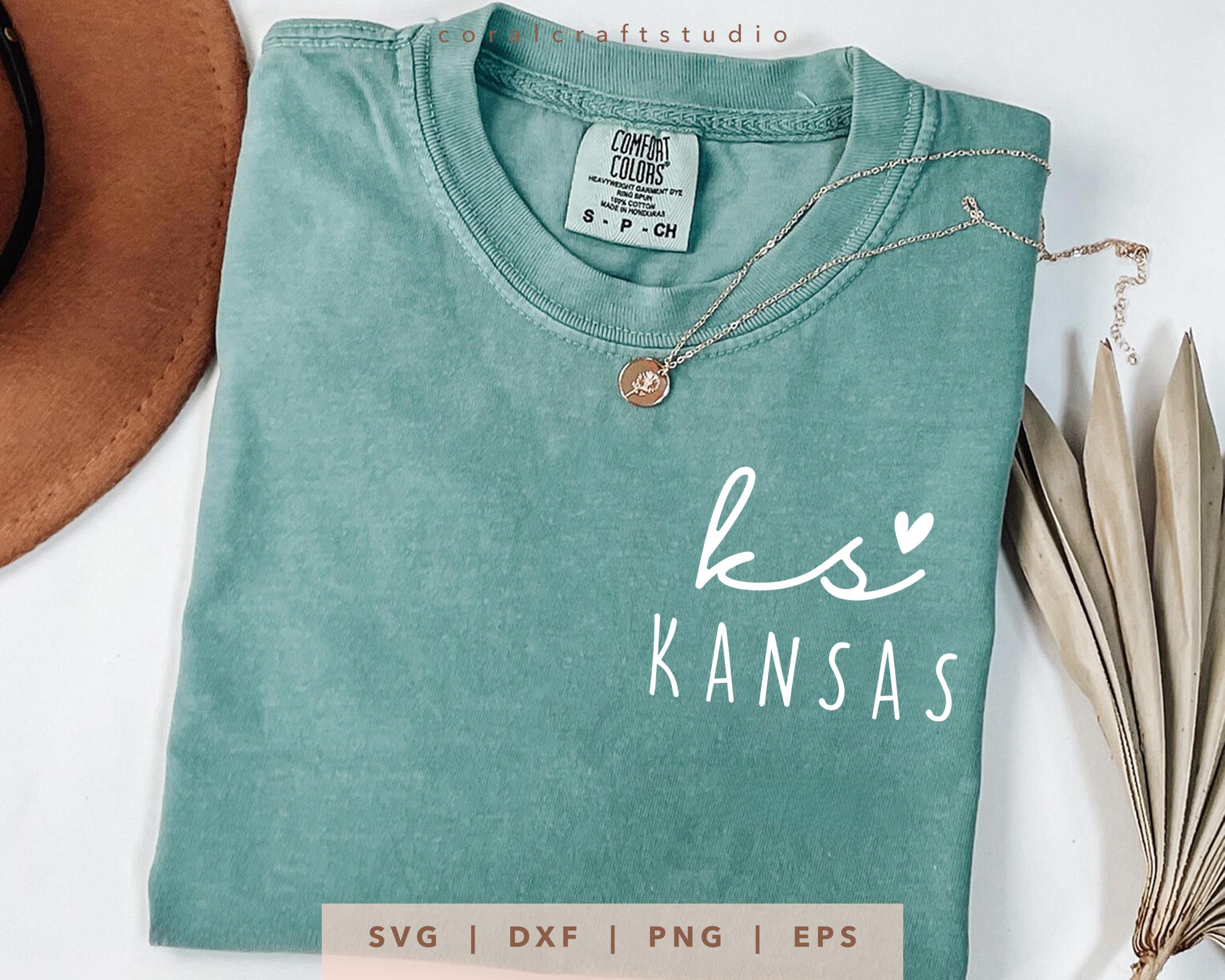 Kansas KS Svg, Png, Dxf, Eps, Love Kansas State Design Cricut, Trendy ...