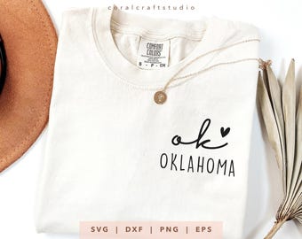 Oklahoma OK svg, png, dxf, eps, Love Oklahoma State Design Cricut, Trendy Oklahoma OK Cut File, Oklahoma Shirt Sublimation