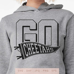 GO Cheetahs Pennant SVG DXF Jpg Png Eps, Cheetahs Mascot School Sport Svg, Cheetahs Team Spirit Svg, Cheetahs Sublimation, Cheetahs Cut File